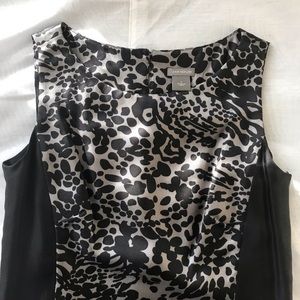 ANN TAYLOR - Silver/Navy - Silk Dress -Sz 2